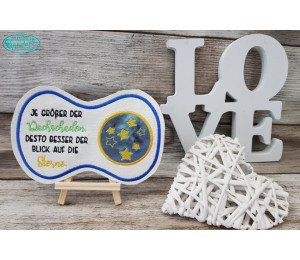 Stickdatei ITH - Mug Rug Spruch "Dachschaden"